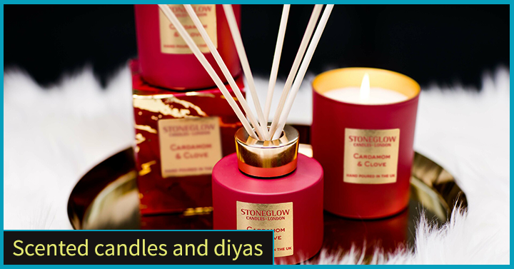 Scented candles and diyas
