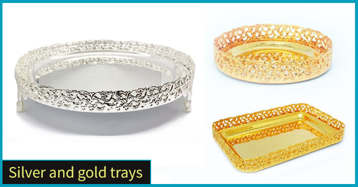 Silver and gold trays